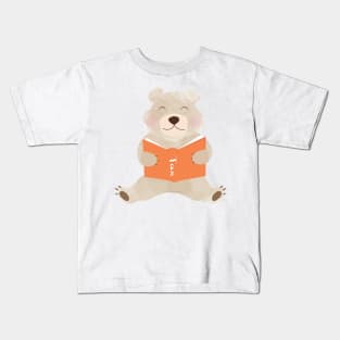 Little Bear Reading Tax Book Kids T-Shirt